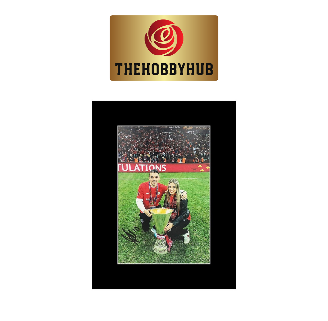 Signed Iago Aspas Photo Display - Sevilla -16x12